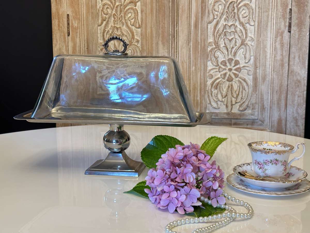 Elegant Designer Tiered Statement Display with Glass Dome