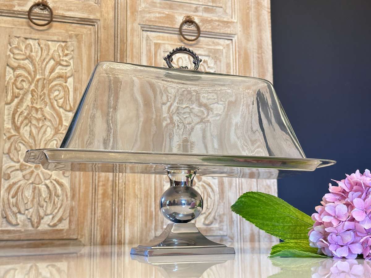 Elegant Designer Tiered Statement Display with Glass Dome