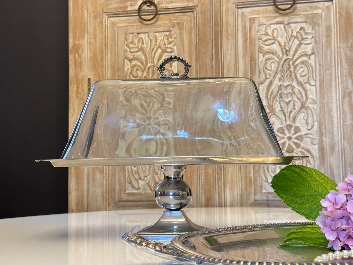 Elegant Designer Tiered Statement Display with Glass Dome