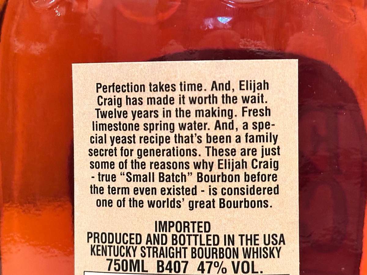 Elijah Craig 12 Year Old- Old bottling