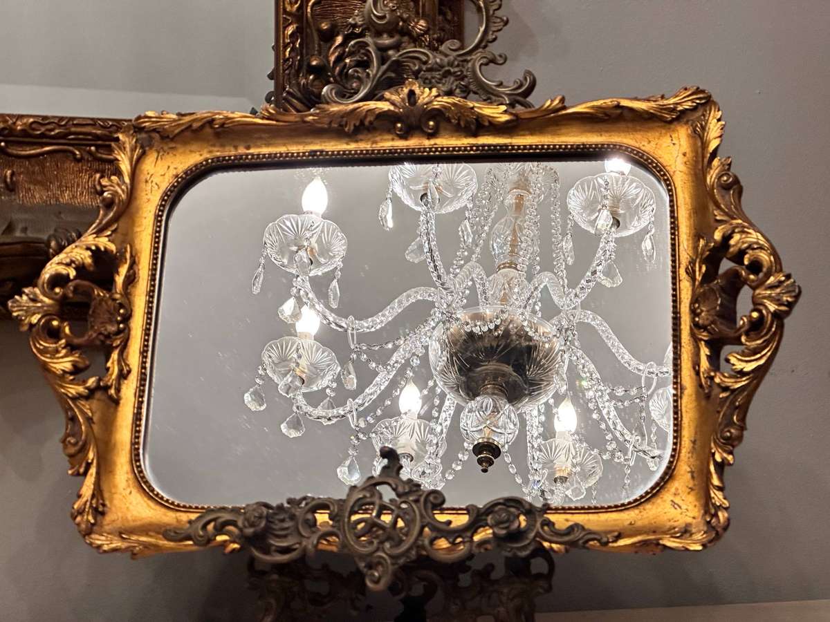 Vintage French Gilt Large Mirrored Statement Tray