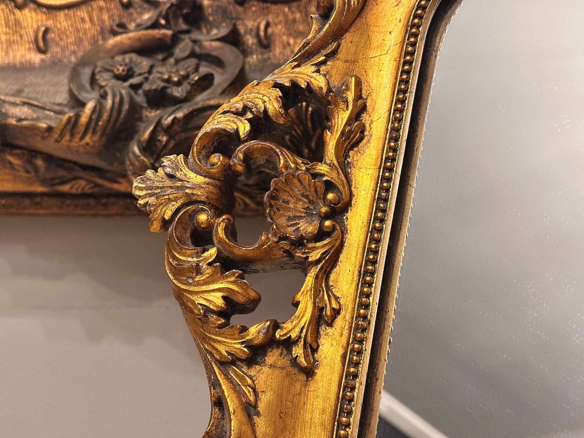 Vintage French Gilt Large Mirrored Statement Tray