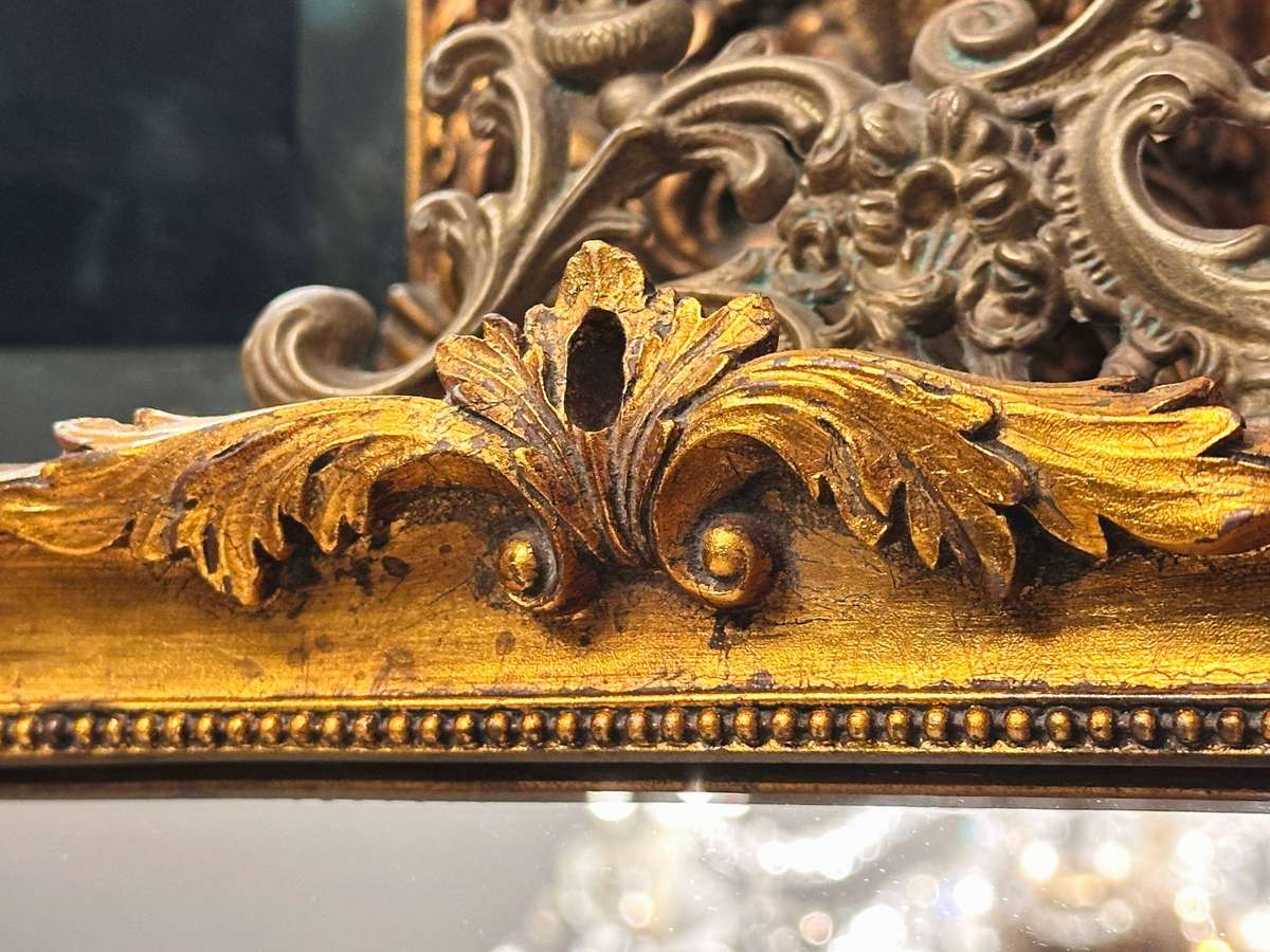 Vintage French Gilt Large Mirrored Statement Tray