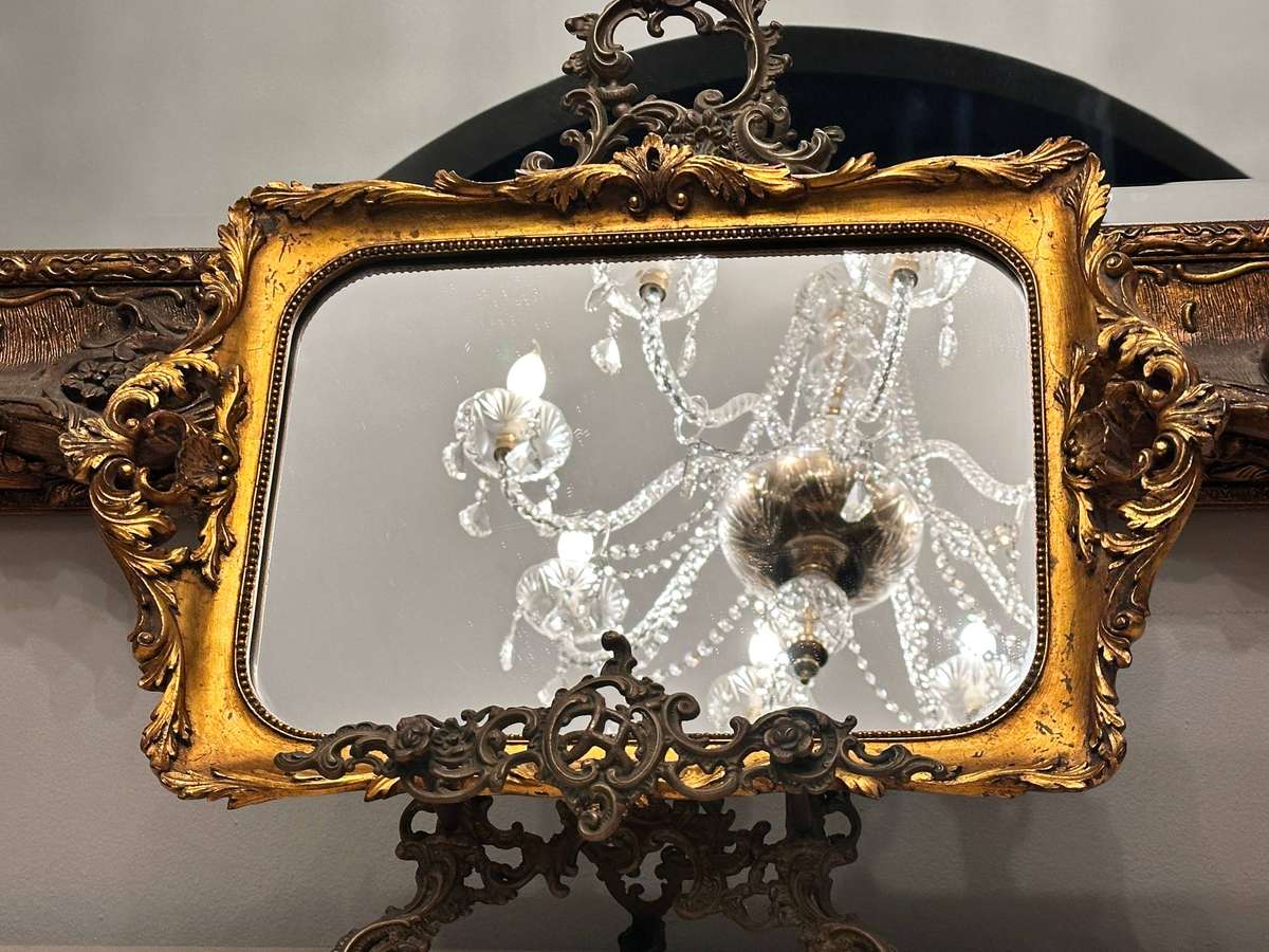 Vintage French Gilt Large Mirrored Statement Tray