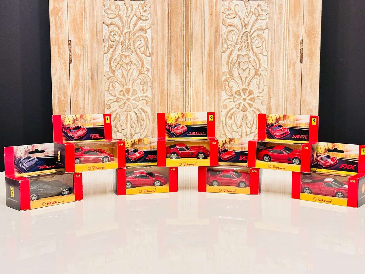 Complete Set of Vintage Ferrari Collectable Model Cars In Original Box