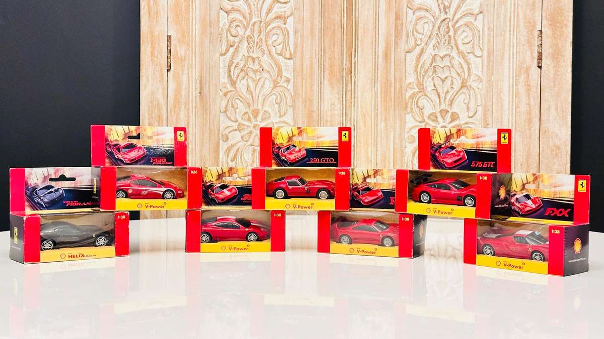 Complete Set of Vintage Ferrari Collectable Model Cars In Original Box