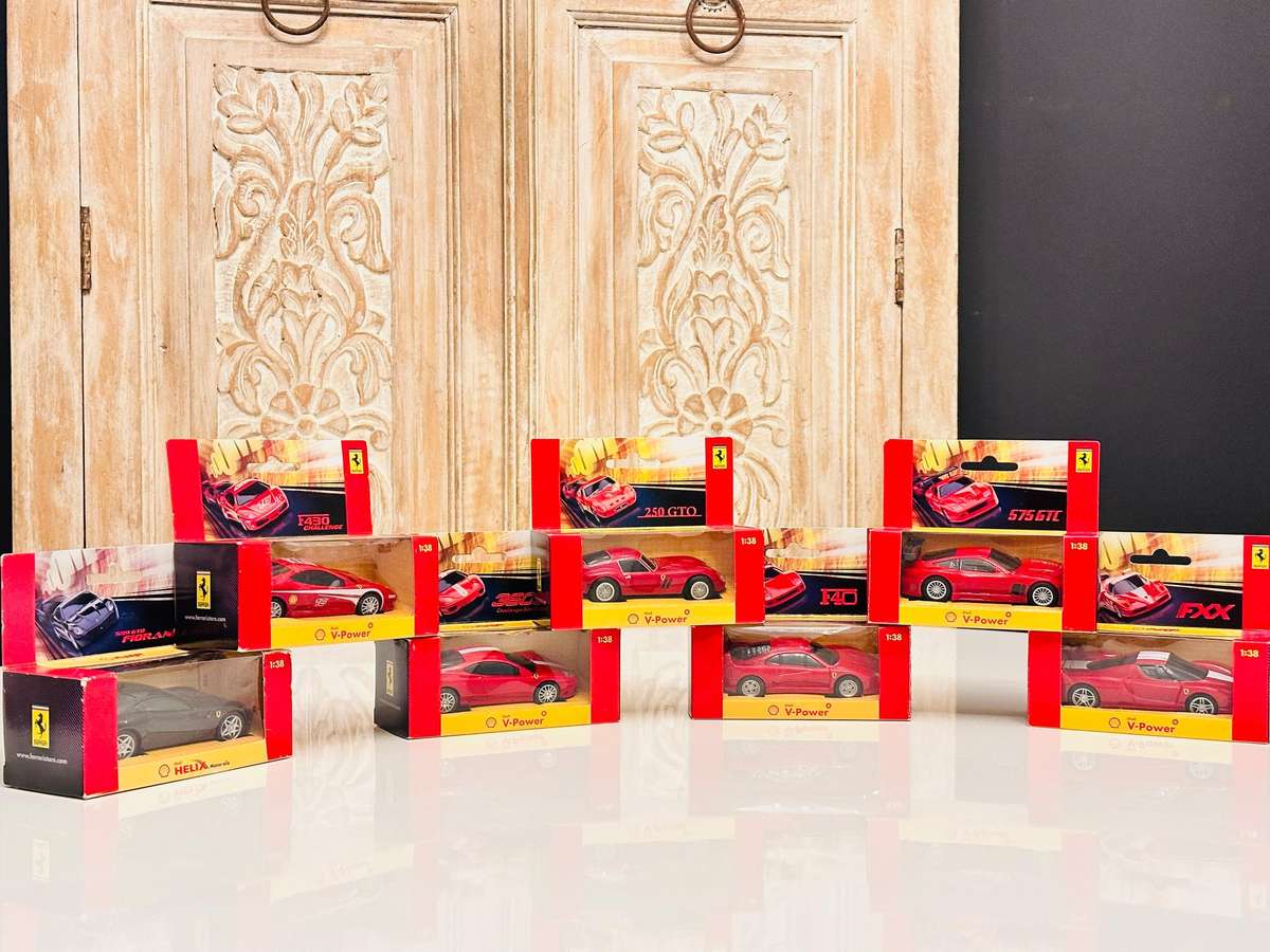 Complete Set of Vintage Ferrari Collectable Model Cars In Original Box