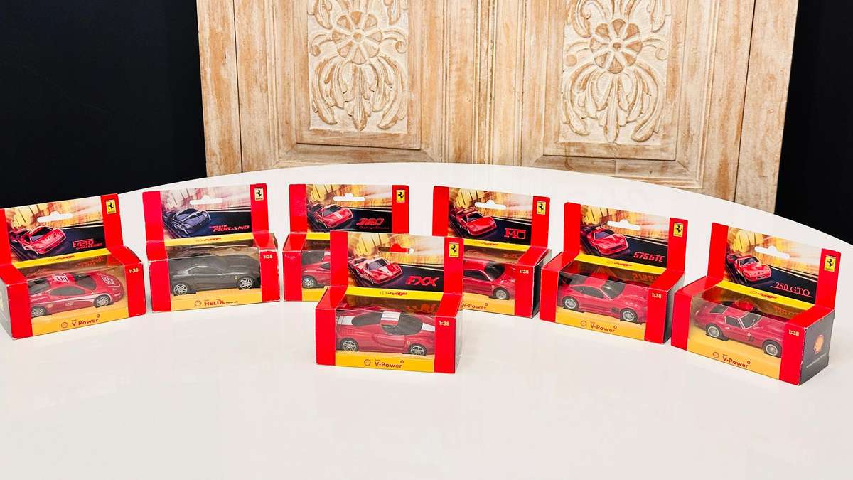 Complete Set of Vintage Ferrari Collectable Model Cars In Original Box