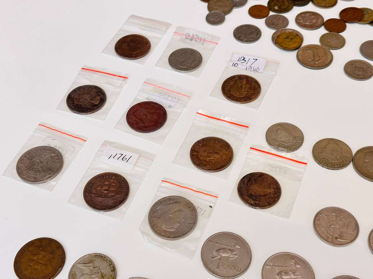 Large Selection of International & South African Coins & Notes