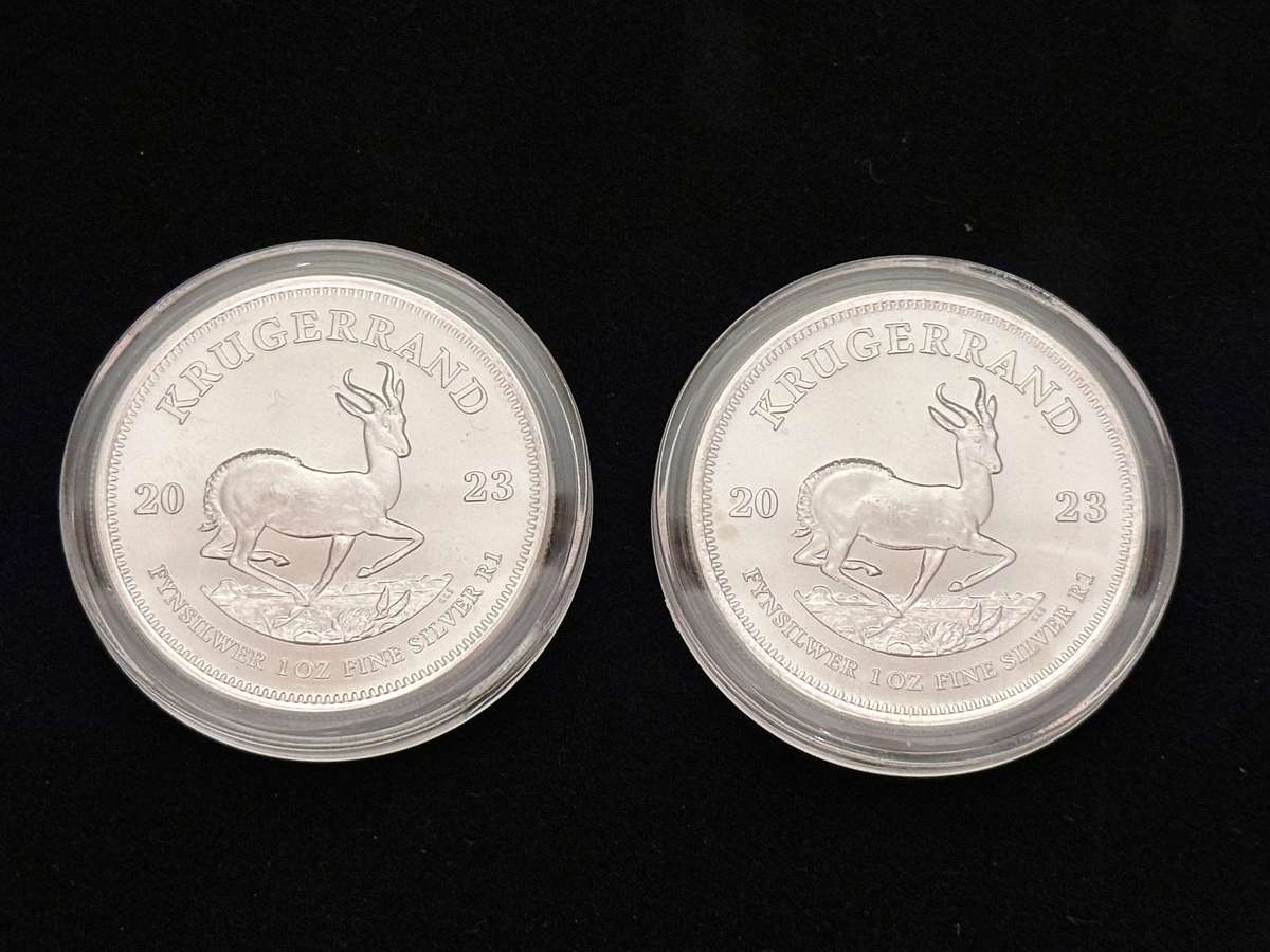 2x 2023 Silver Krugerrands in Capsule - Bid per coin