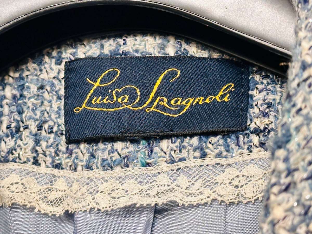Luisa Spagnoli Exclusive Italian Metallic Thread Tweed Statement Jacket