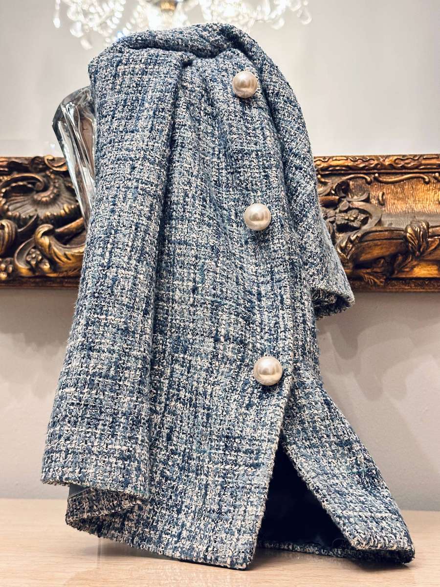 Luisa Spagnoli Exclusive Italian Metallic Thread Tweed Statement Jacket