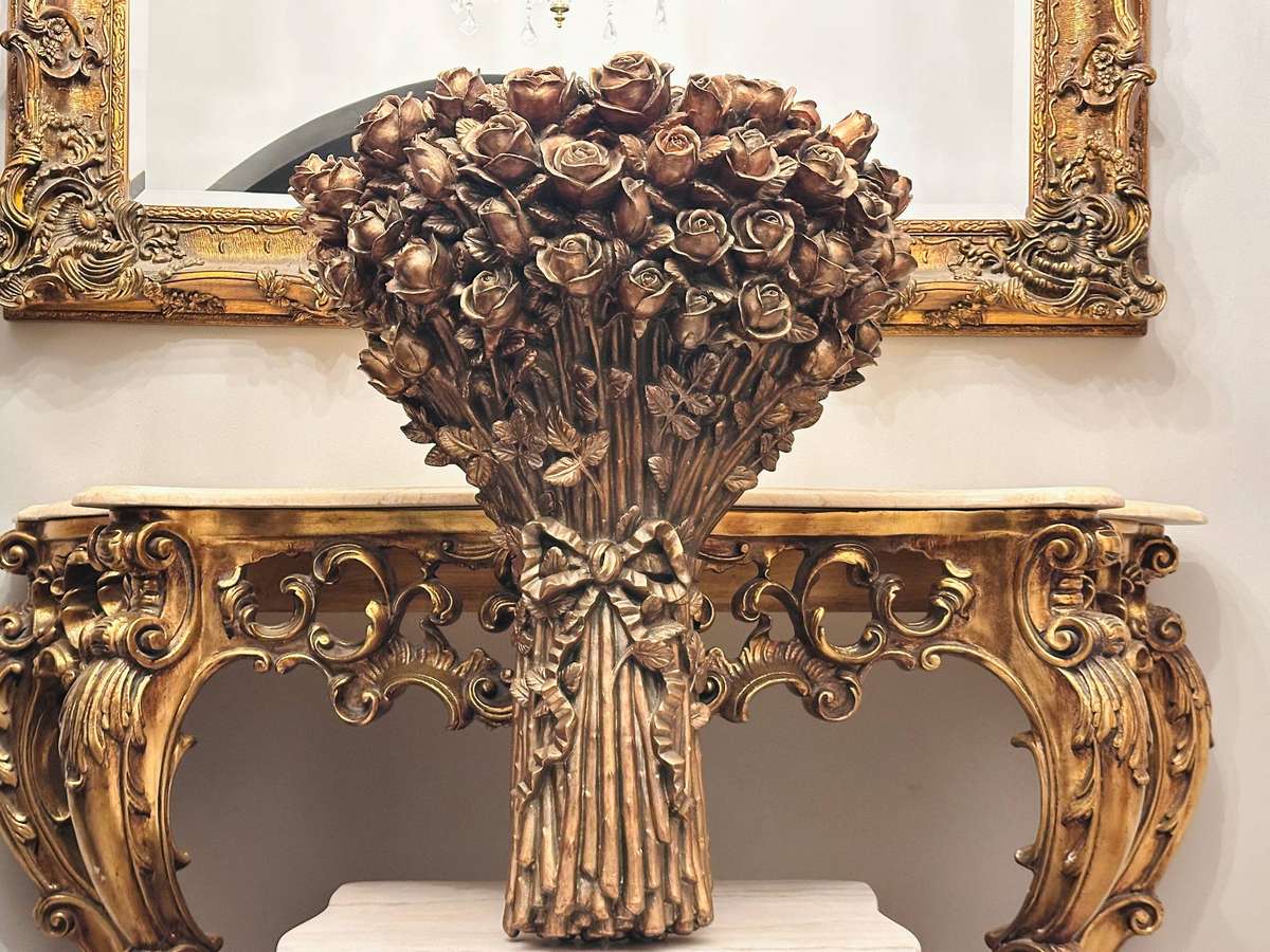 Vintage Italian Regency Gold Gilt Large Statement Console