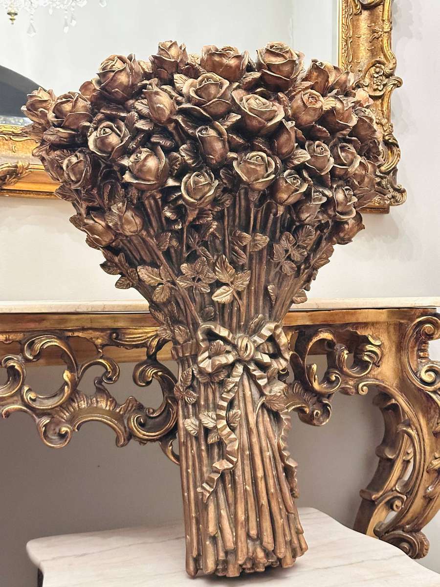 Vintage Italian Regency Gold Gilt Large Statement Console