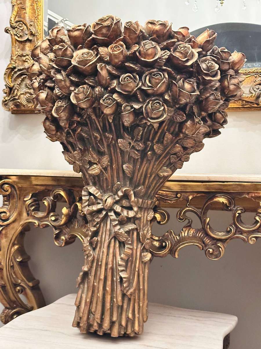 Vintage Italian Regency Gold Gilt Large Statement Console