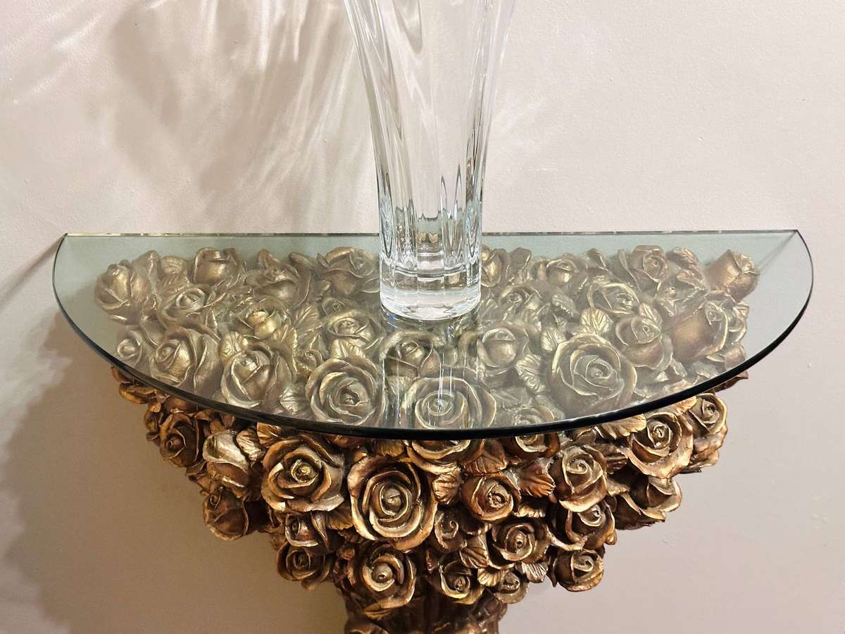 Vintage Italian Regency Gold Gilt Large Statement Console