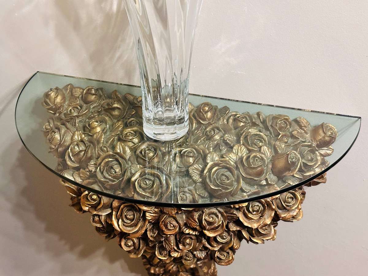 Vintage Italian Regency Gold Gilt Large Statement Console