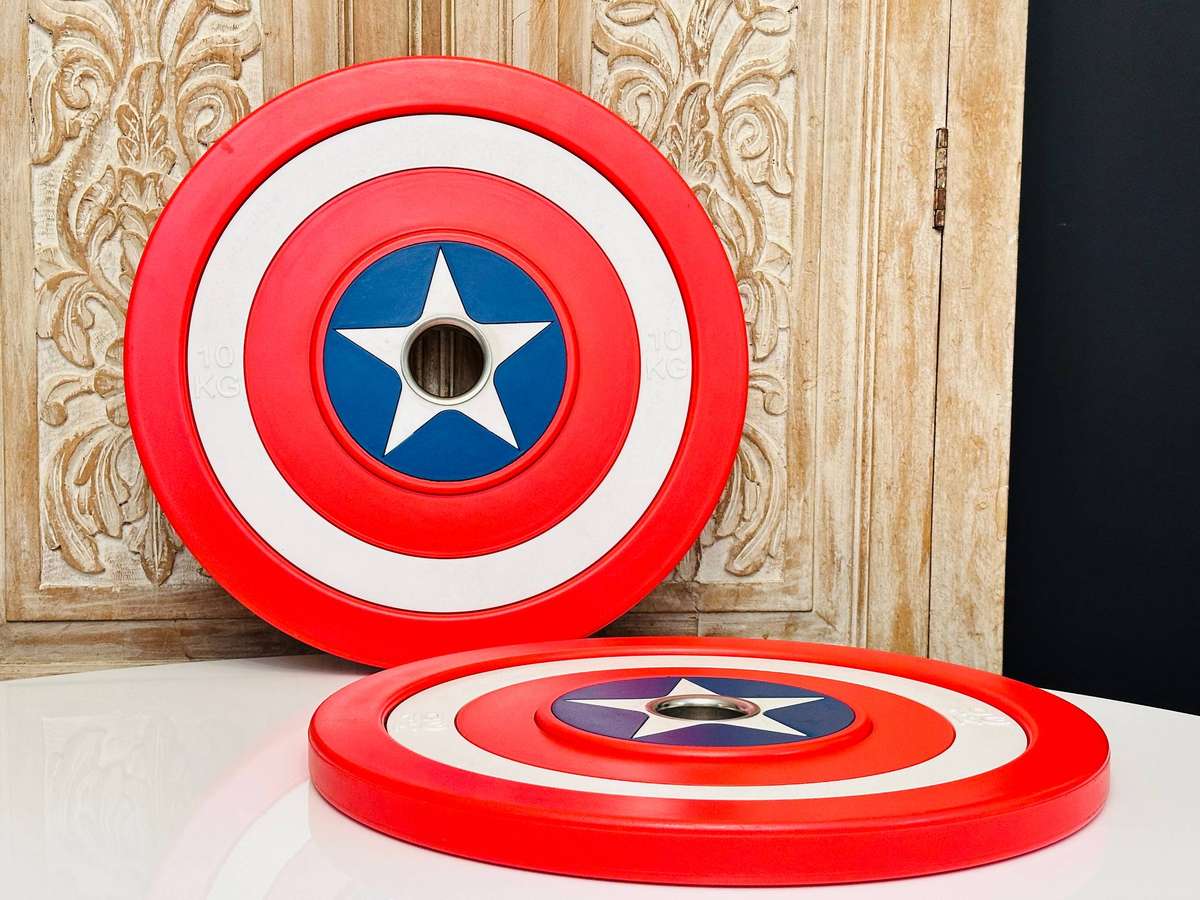 Iconic Limited Edition Captain America Olympic Weight Plates