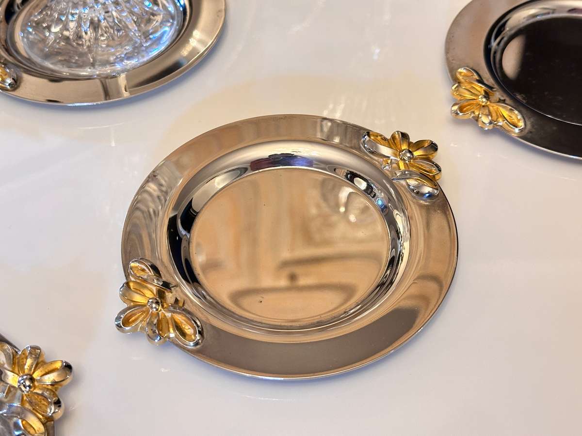 Beautiful Vintage Table setting Glass placement holders- Set of 6