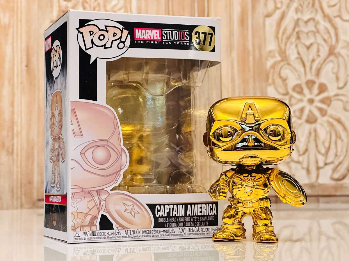 Captain America Marvel 10th Anniversary Rare Special Edition Funko Pop Bobble Head with Box