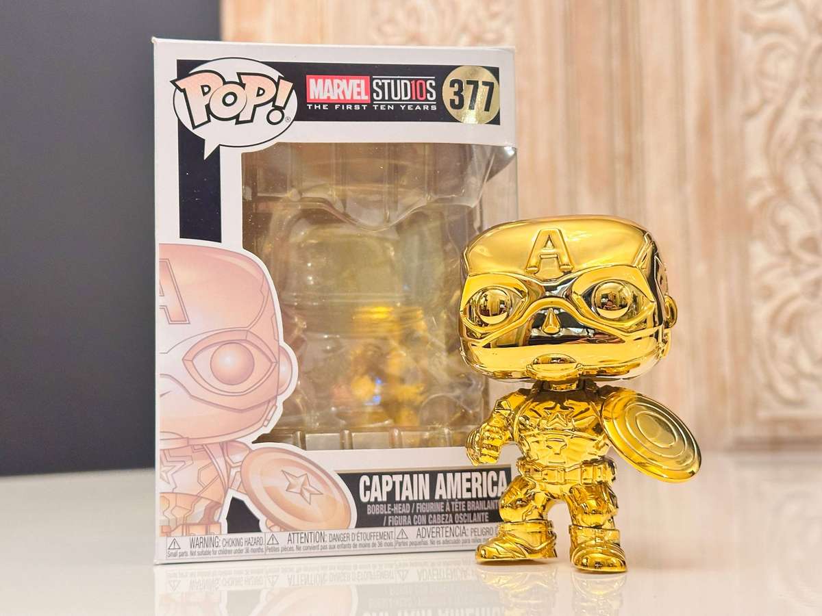 Captain America Marvel 10th Anniversary Rare Special Edition Funko Pop Bobble Head with Box