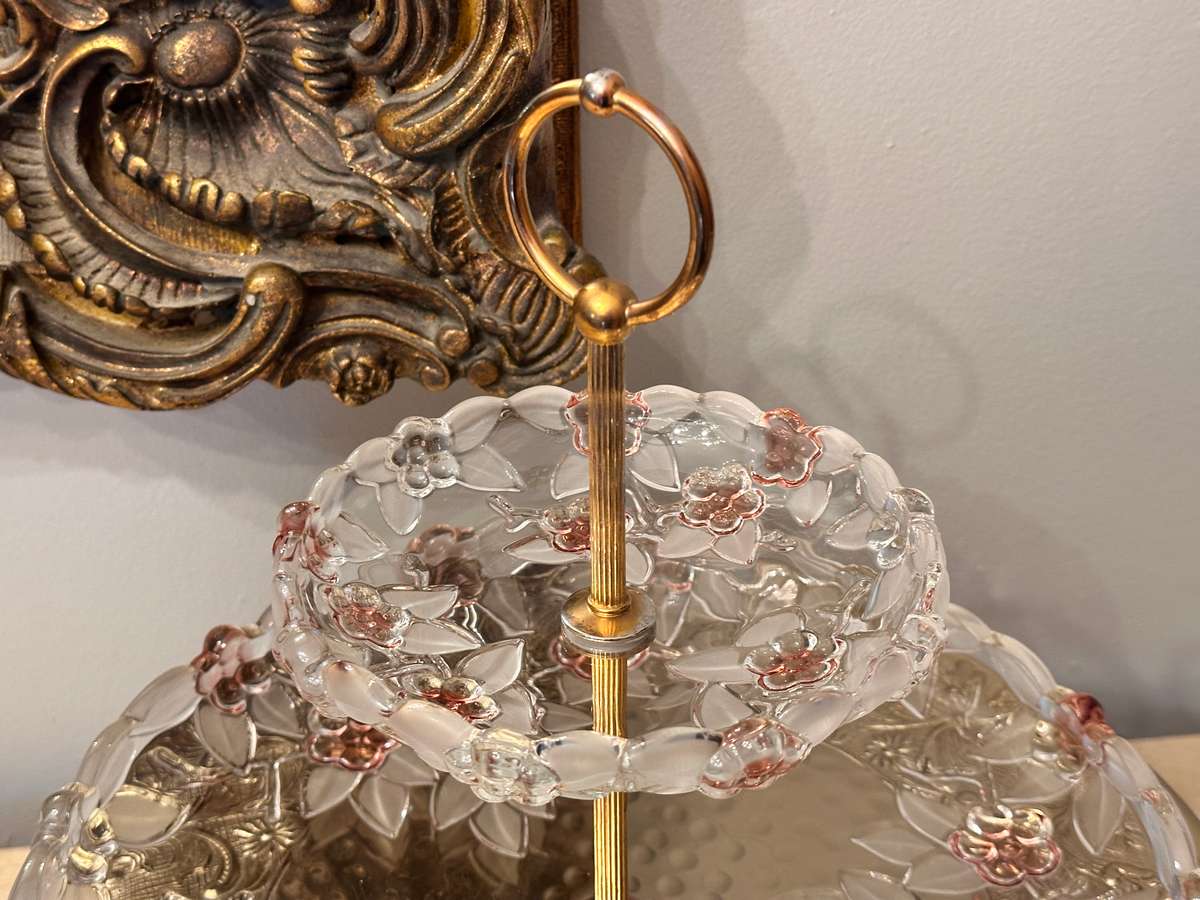 Beautiful Vintage Crystal Tiered Stand