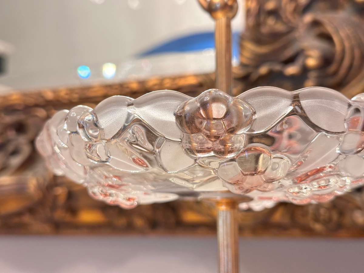 Beautiful Vintage Crystal Tiered Stand