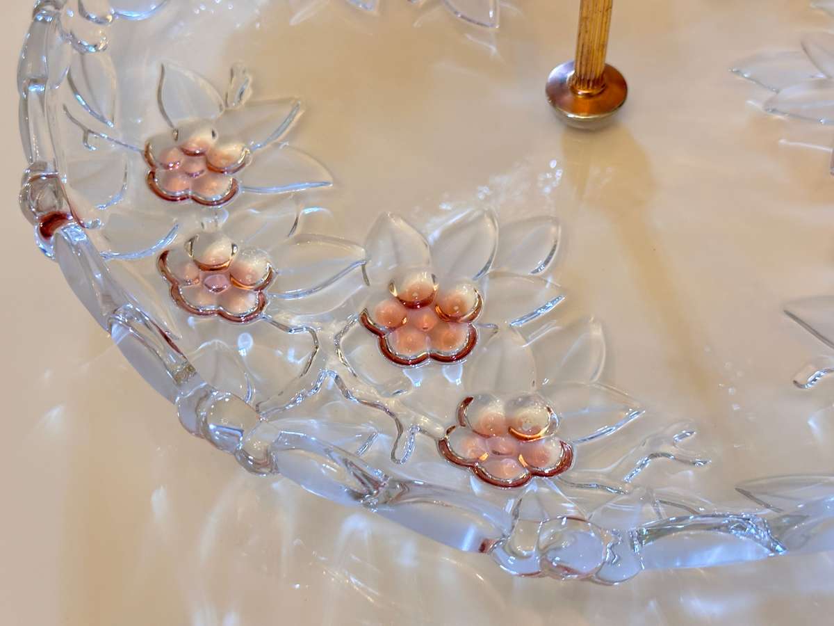 Beautiful Vintage Crystal Tiered Stand