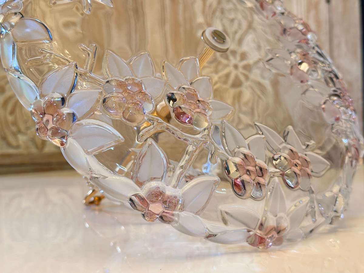 Beautiful Vintage Crystal Tiered Stand