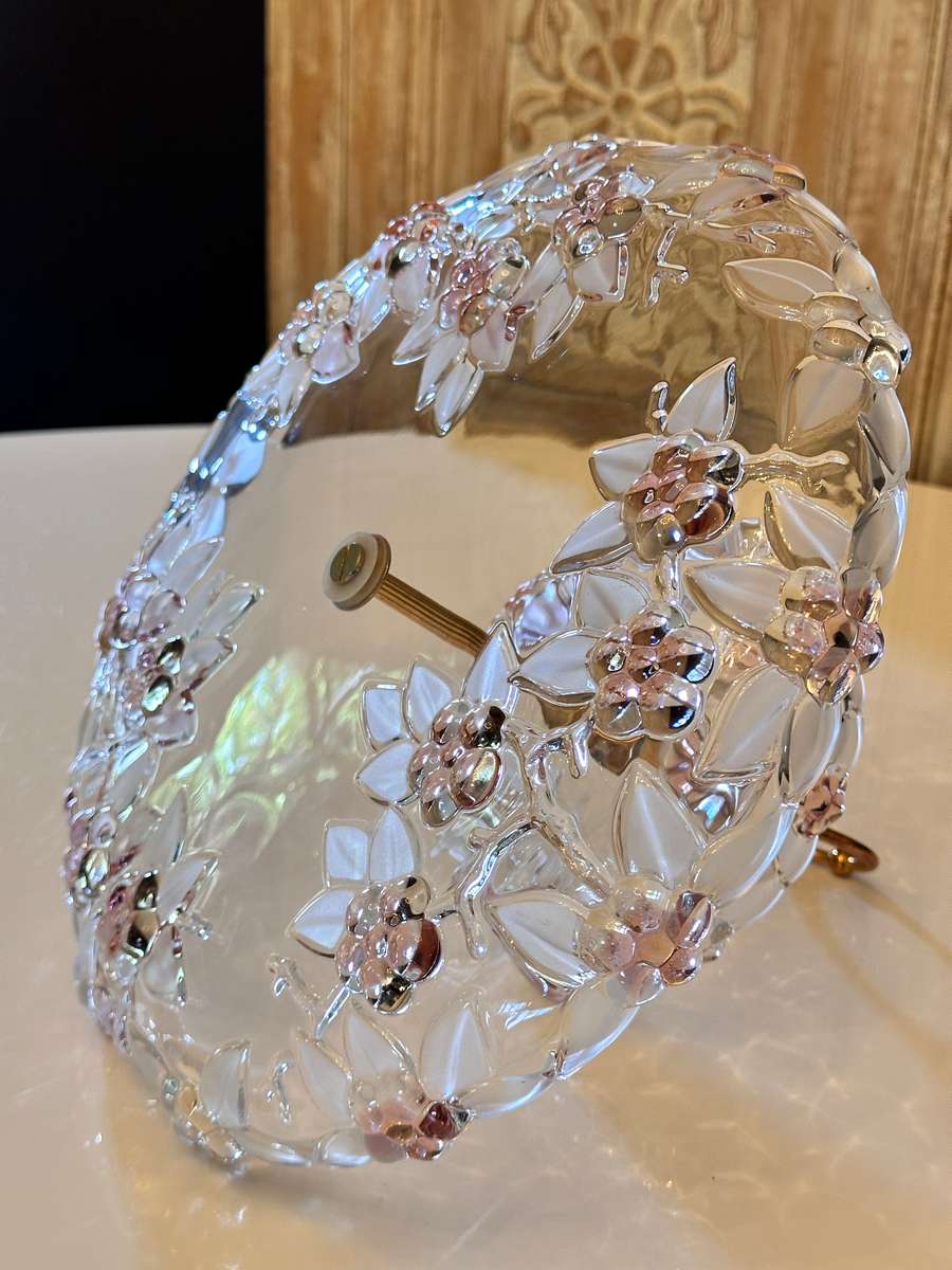 Beautiful Vintage Crystal Tiered Stand