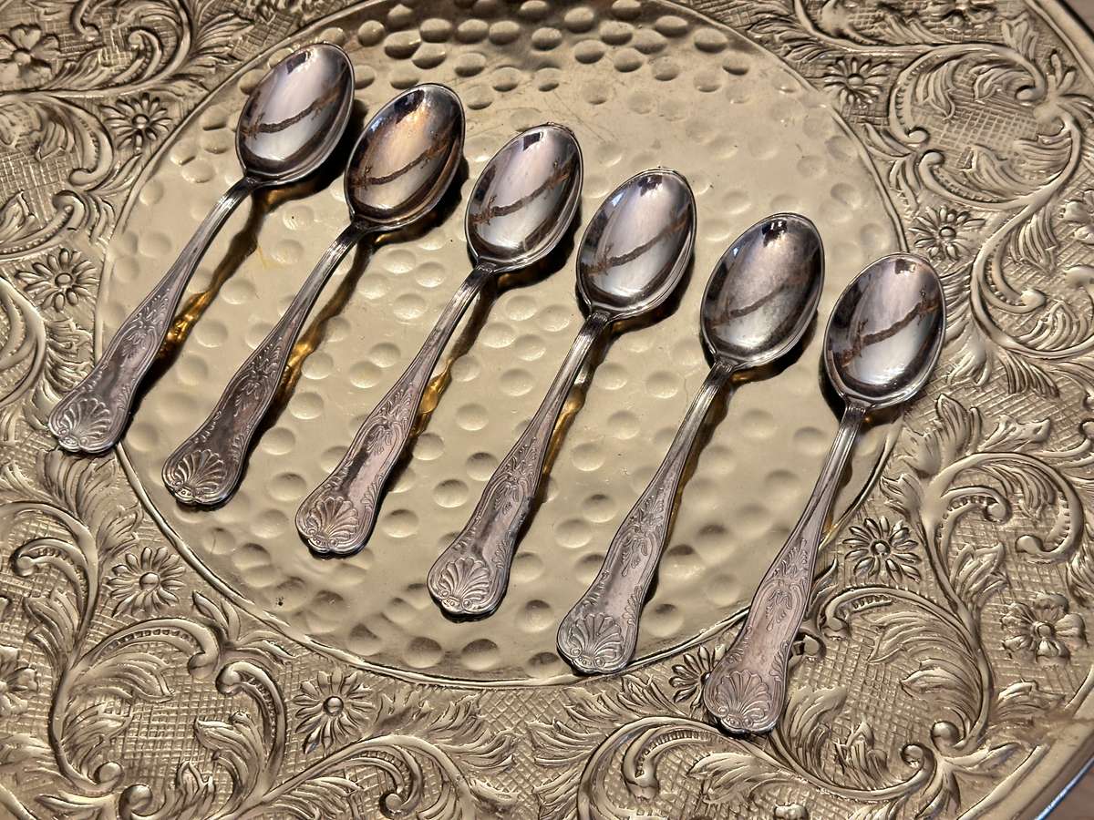 EXQUISITE VINTAGE KINGS PATTERN TEASPOON SET OF 6