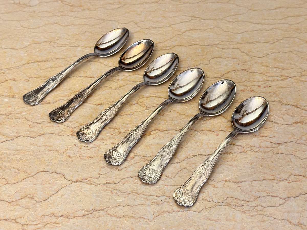 EXQUISITE VINTAGE KINGS PATTERN TEASPOON SET OF 6