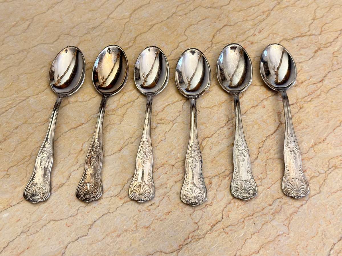 EXQUISITE VINTAGE KINGS PATTERN TEASPOON SET OF 6