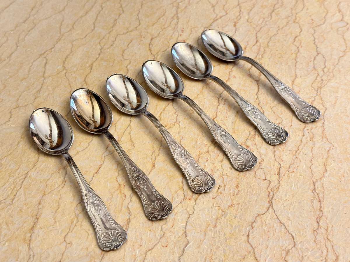 EXQUISITE VINTAGE KINGS PATTERN TEASPOON SET OF 6