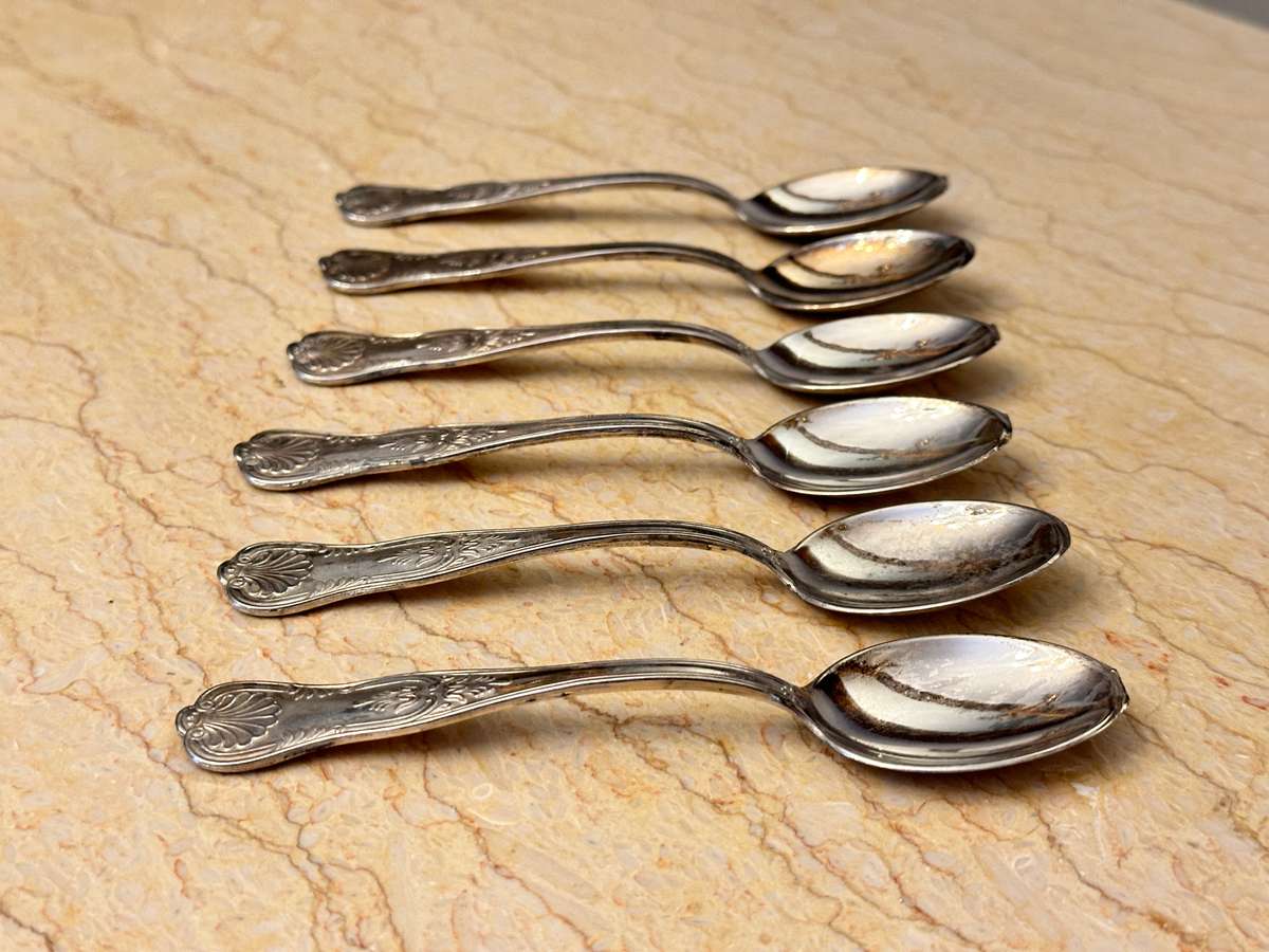 EXQUISITE VINTAGE KINGS PATTERN TEASPOON SET OF 6