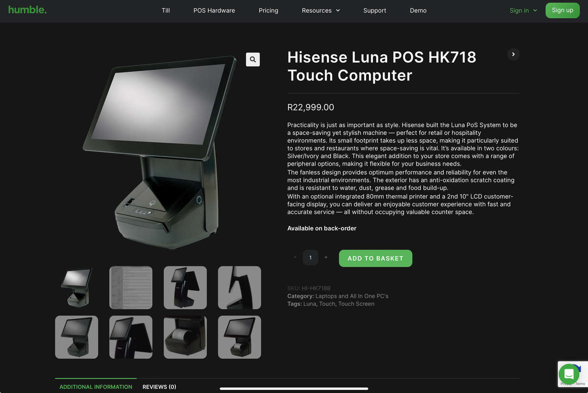 HISENSE Luna POS All in One Touch Screen Computer