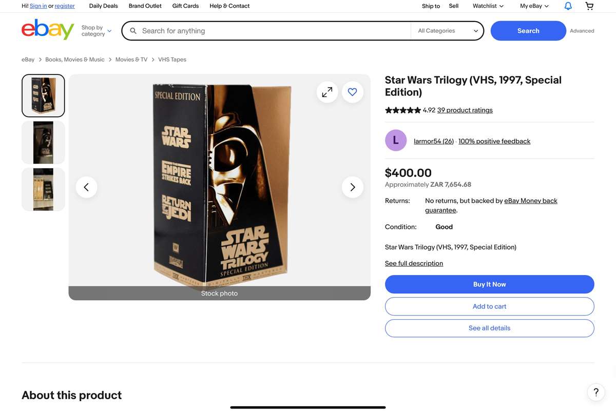 Rare 1997 Vintage Star Wars Trilogy Collection