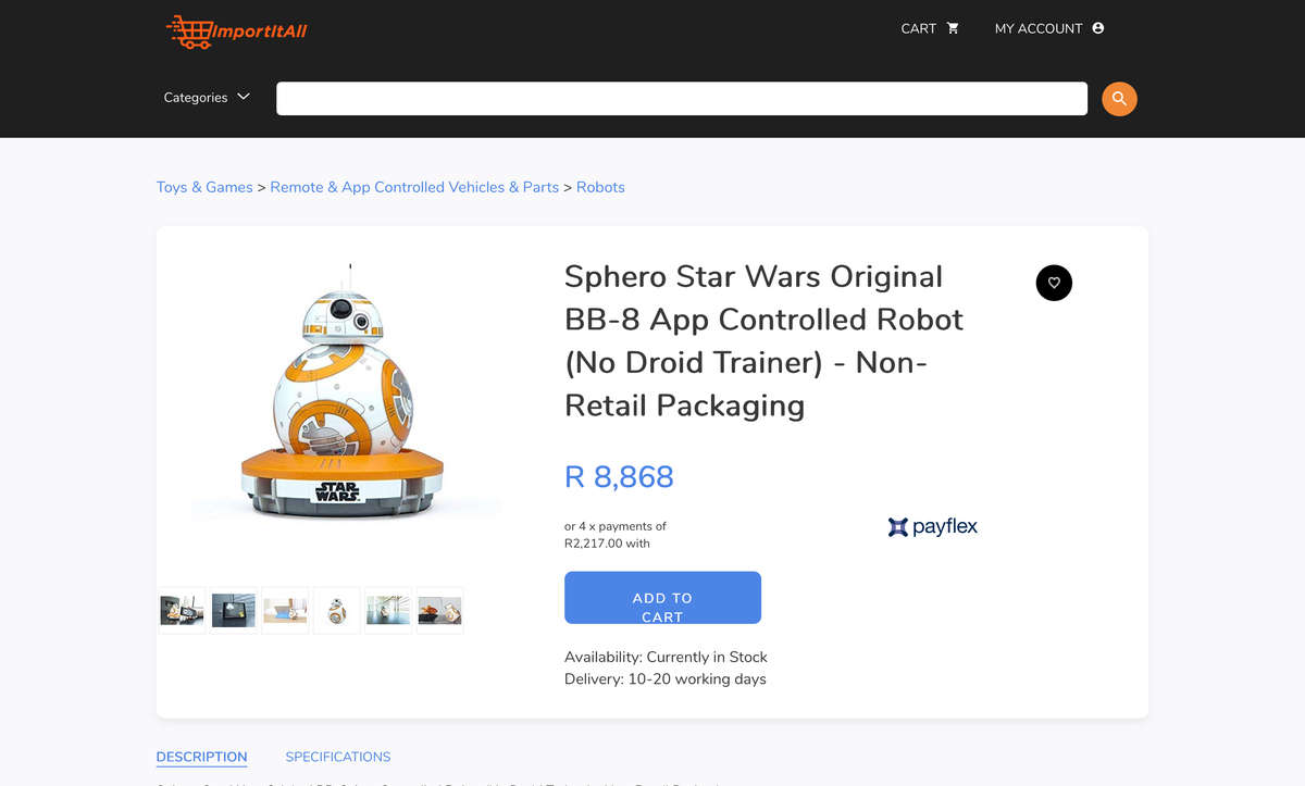 Star Wars BB8 Sphero Collectable in Original Box