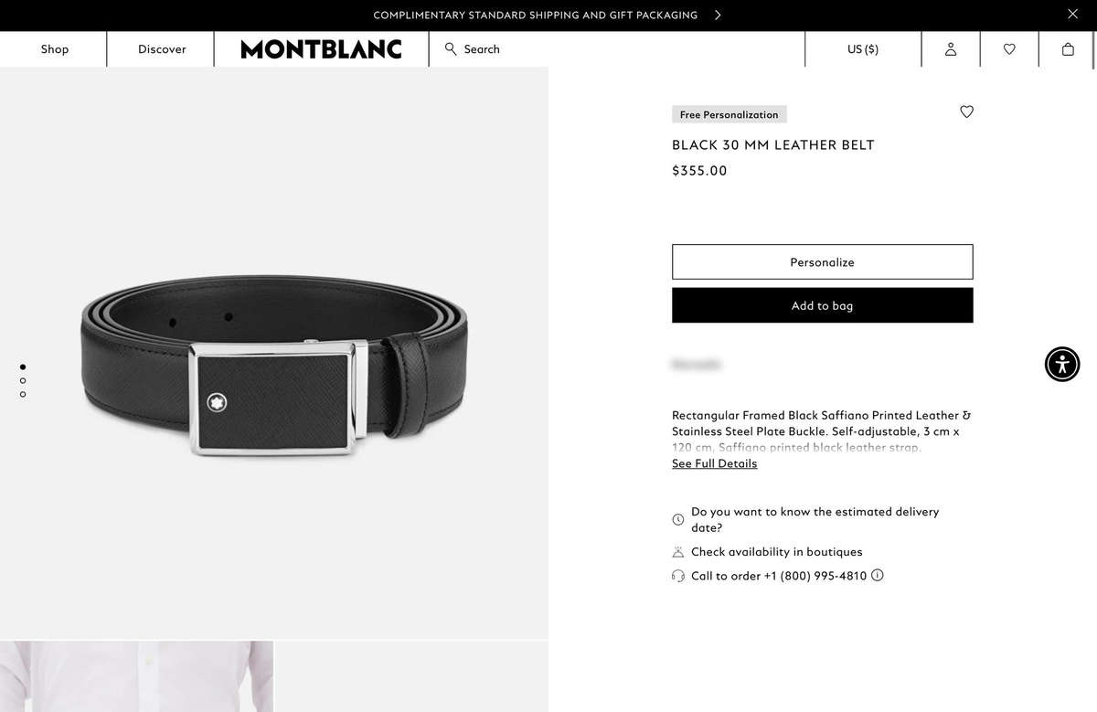 Montblanc Luxury Leather Belt