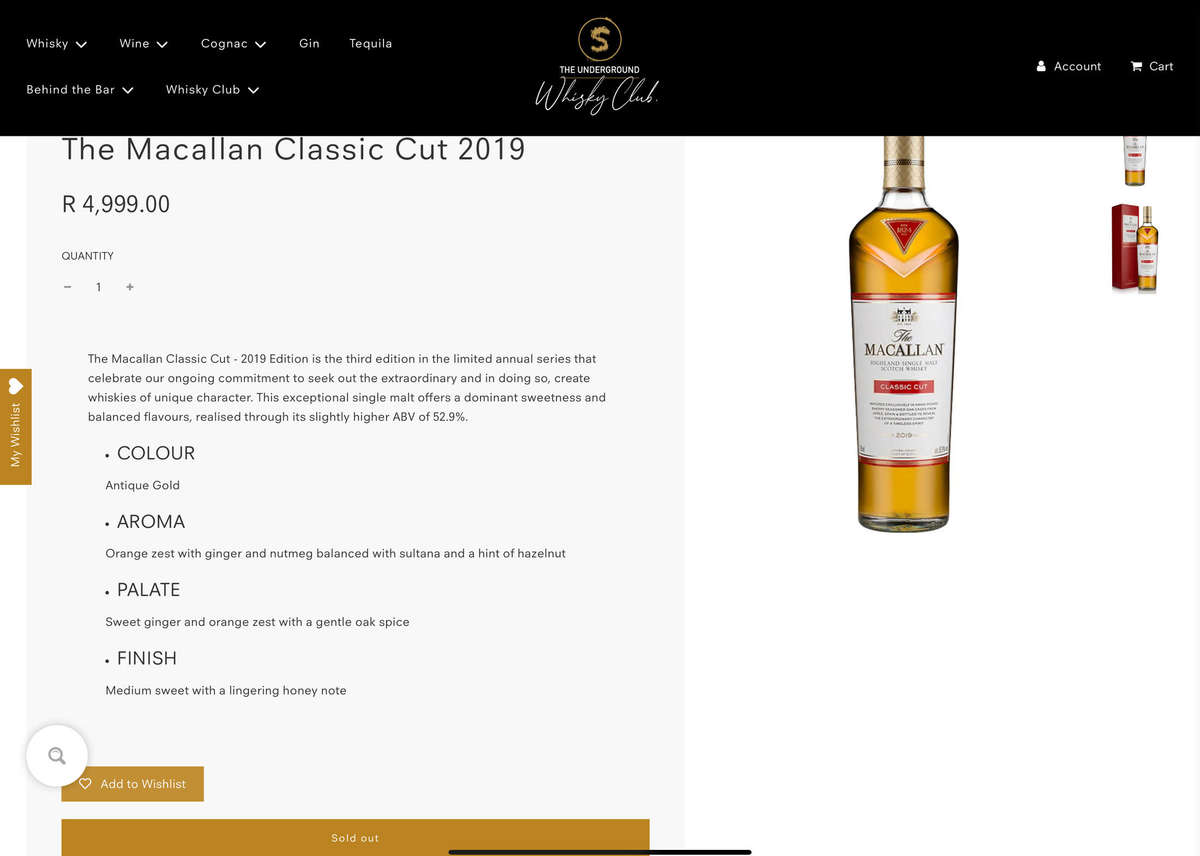 Macallan Limited Edition 2019 Classic Cut in Original Box
