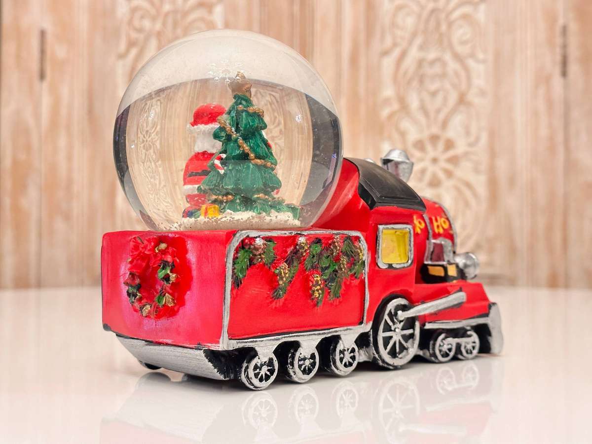 Vintage Signature Holiday Collection Large Musical Train Snow Globe with Lights