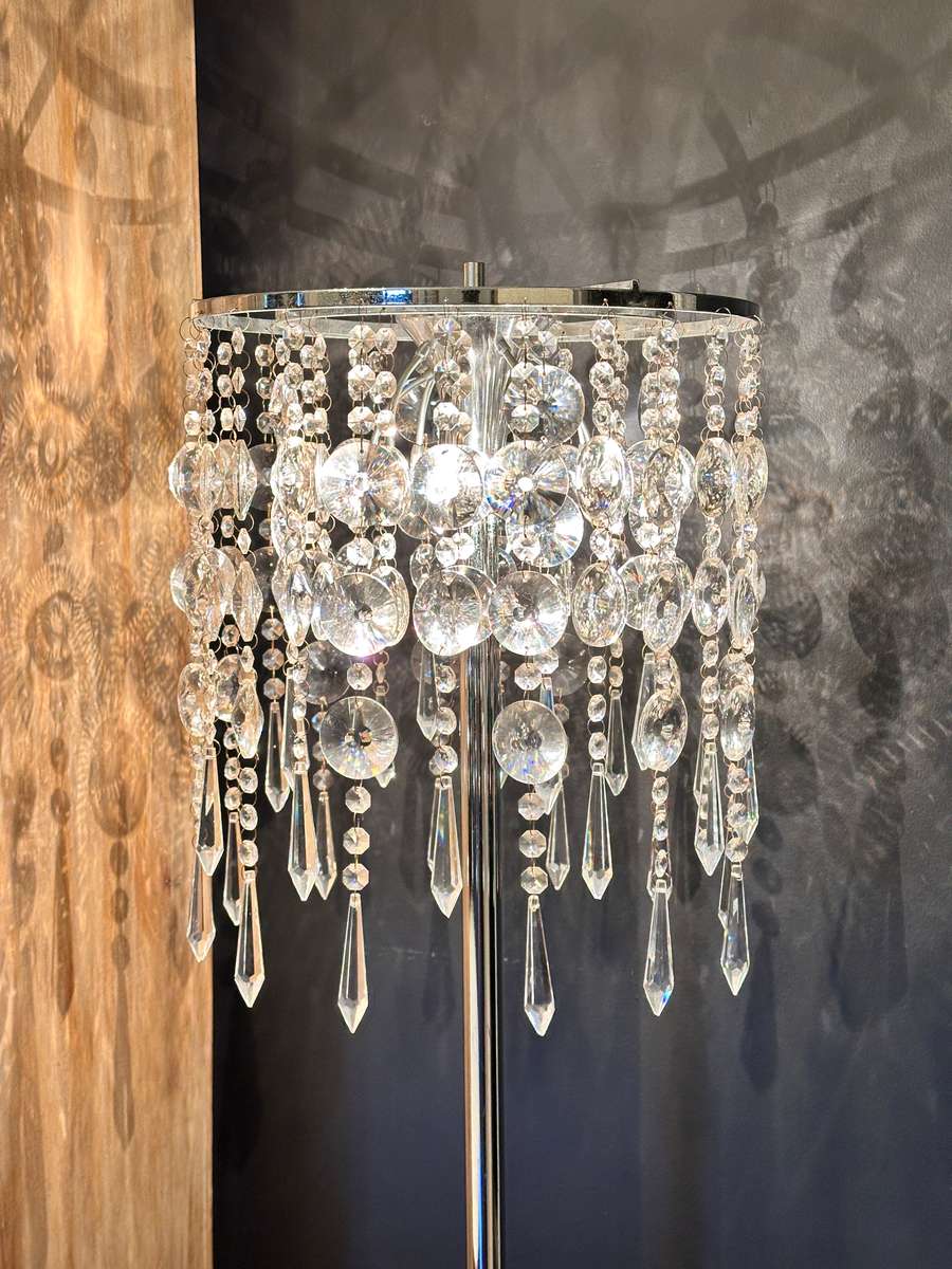 Opulent CRYSTAL Statement Floor standing Lamp With Marble Base