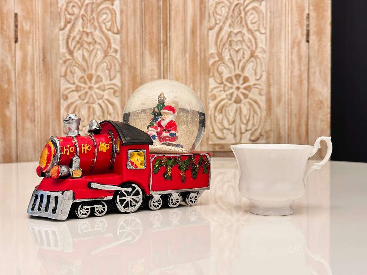Vintage Signature Holiday Collection Large Musical Train Snow Globe with Lights