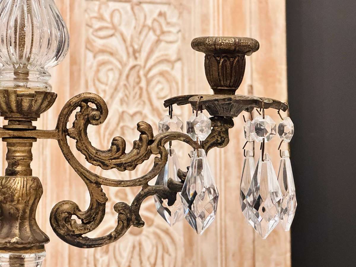 Vintage Exquisite Large Crystal Statement Candelabra