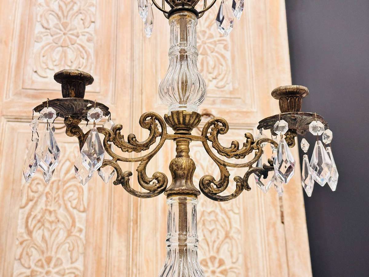 Vintage Exquisite Large Crystal Statement Candelabra