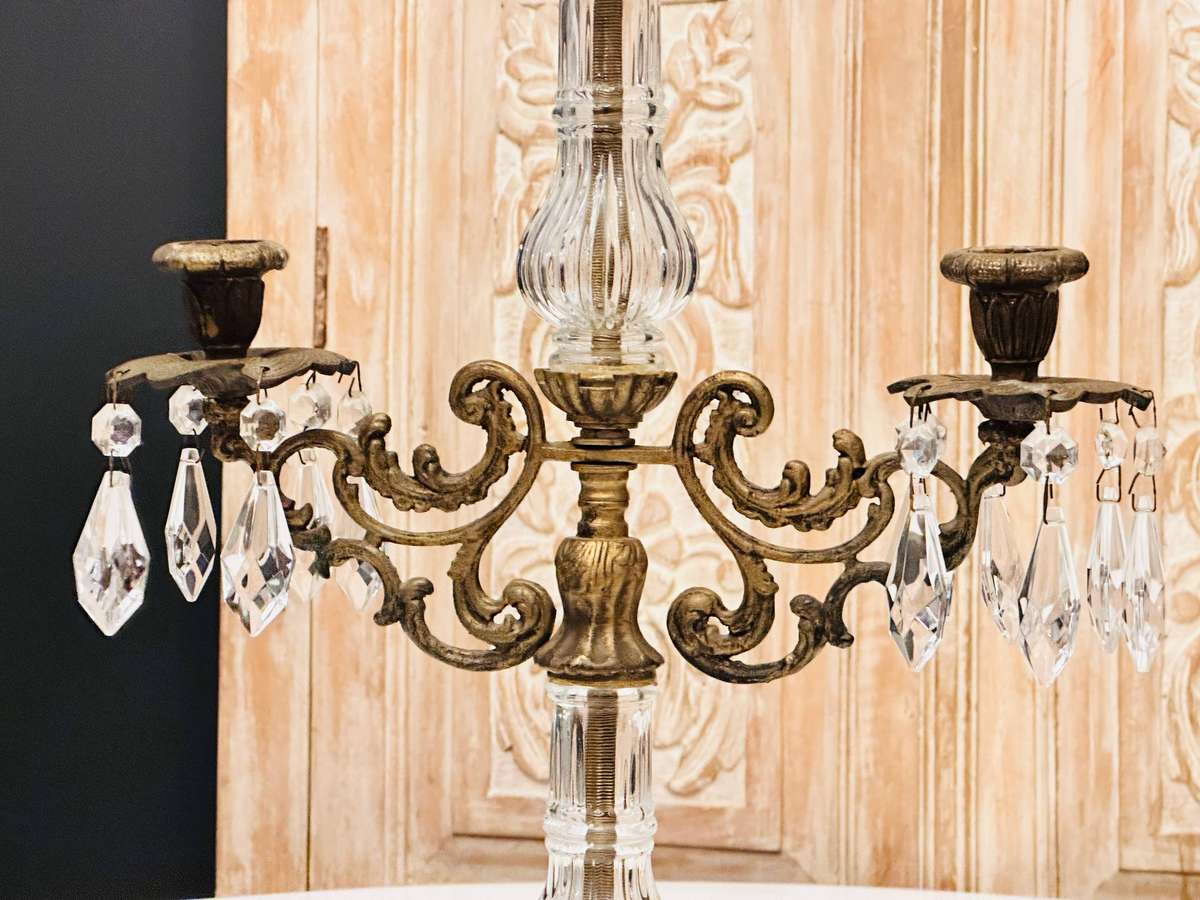 Vintage Exquisite Large Crystal Statement Candelabra