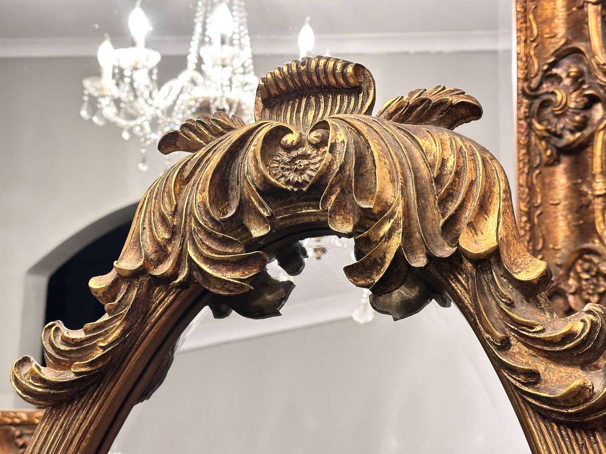 Exquisite French Vintage Gilded large Cheval Standing Statement Mirror