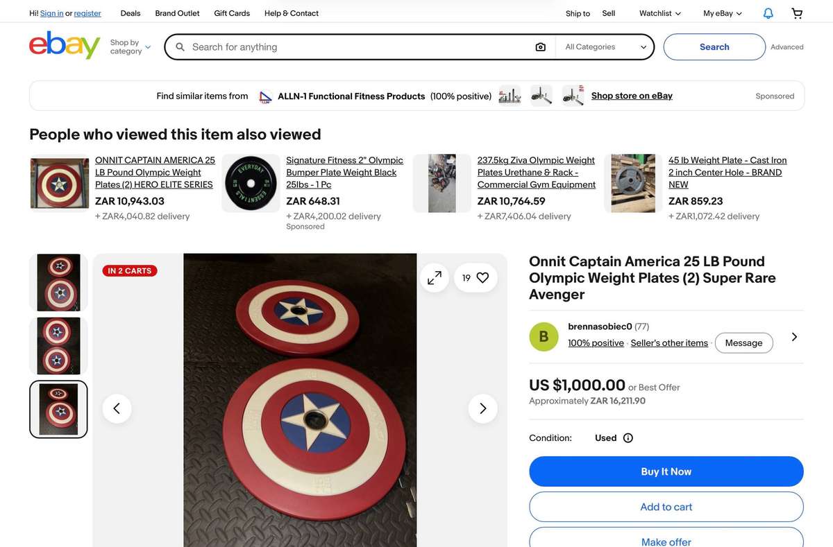 Iconic Limited Edition Captain America Olympic Weight Plates