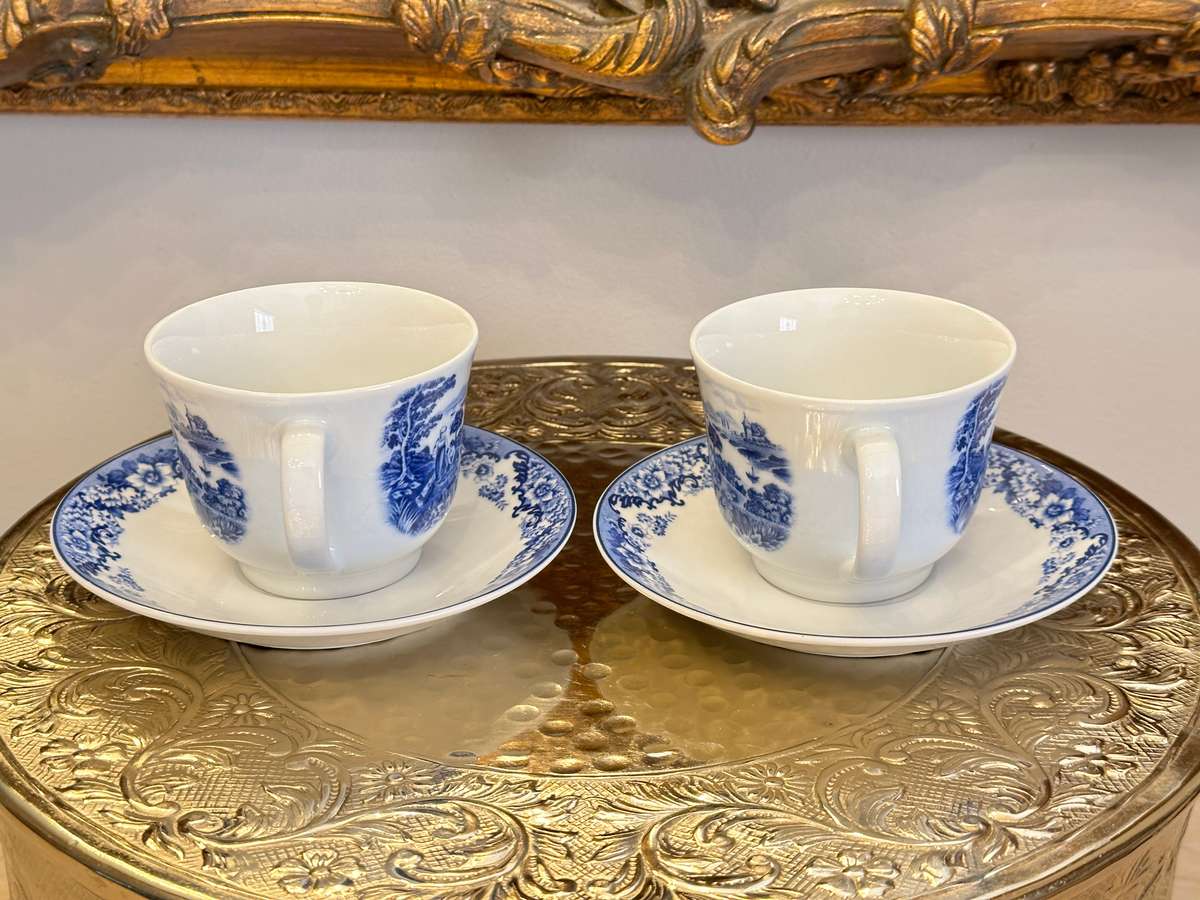 RARE VINTAGE STAFFORDSHIRE ENGLAND CUP SET OF 2