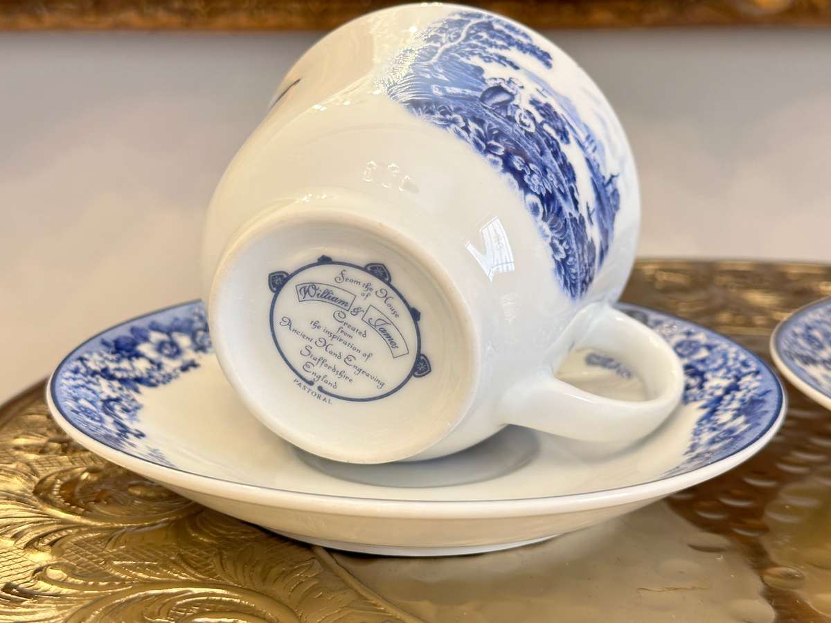 RARE VINTAGE STAFFORDSHIRE ENGLAND CUP SET OF 2